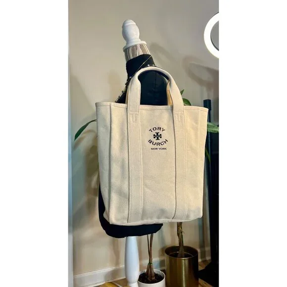 NEW WITH TAGS AUTHENTIC TORY BURCH CANVAS TOTE BAG - Picture 10 of 10